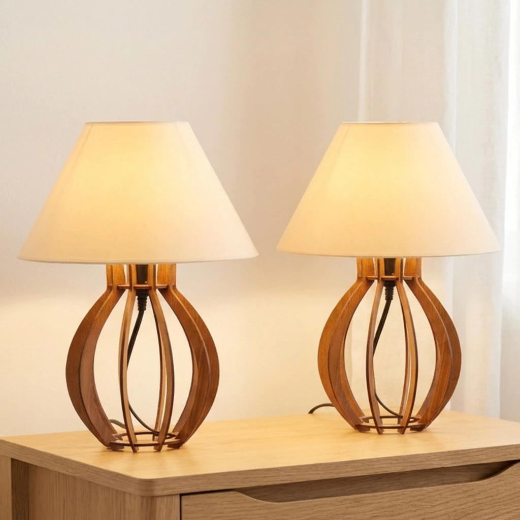 Novidade Vida Prática: Kit 2 unidades Abajur La Finesse Cupula - Luminária Para Decoração Quarto e Sala
